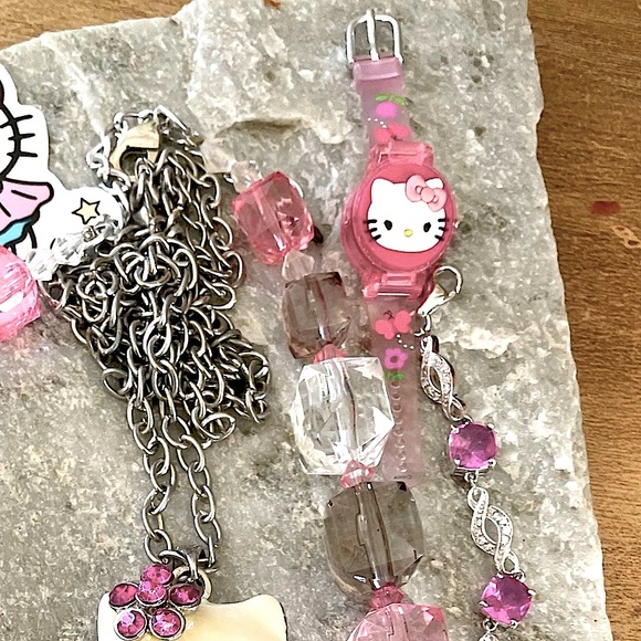 Hello Kitty Bundle Lot Vintage Jewelry Necklaces, Mini Watch, Sterling Bracelet - Picture 5 of 8